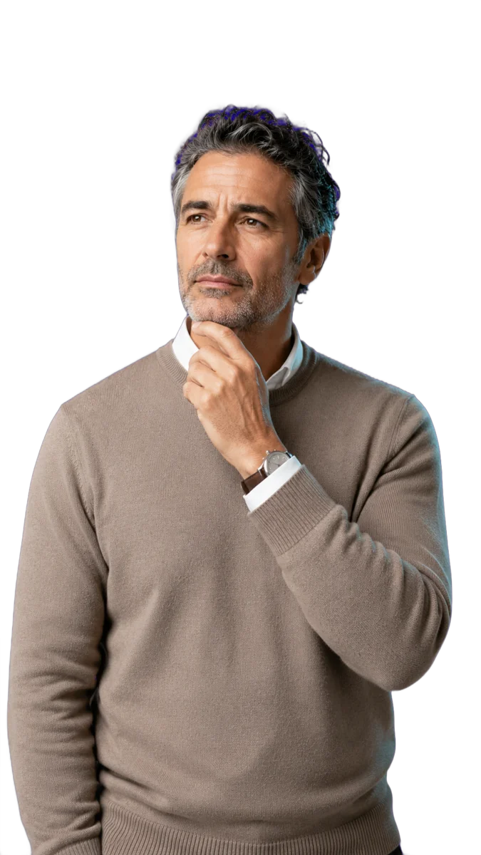 Proprietario di casa in riflessione